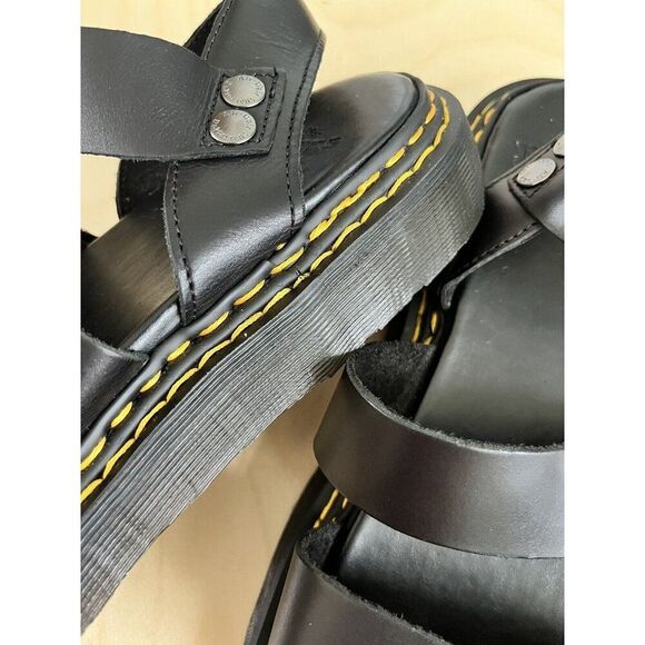 DR MARTENS MEN's 11 GRYPHON DOUBLE STITCH BRANDO BLACK LEATHER SANDALS NEW - Picture 3 of 9